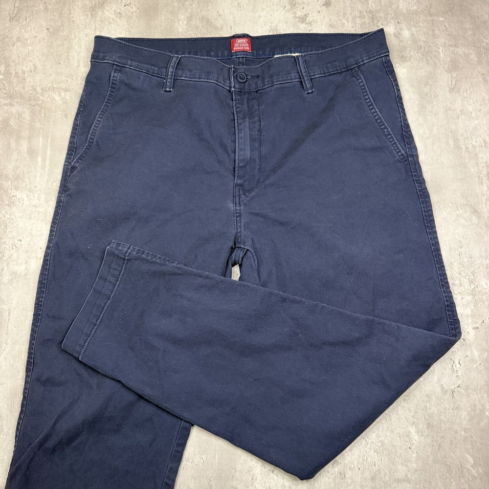Levis Mens 34x30 Navy Blue XX Chino Standard Taper Stretch Twill Pants 852260052